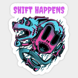 Shift Happens Crazy Werewolf Neon Variant Sticker